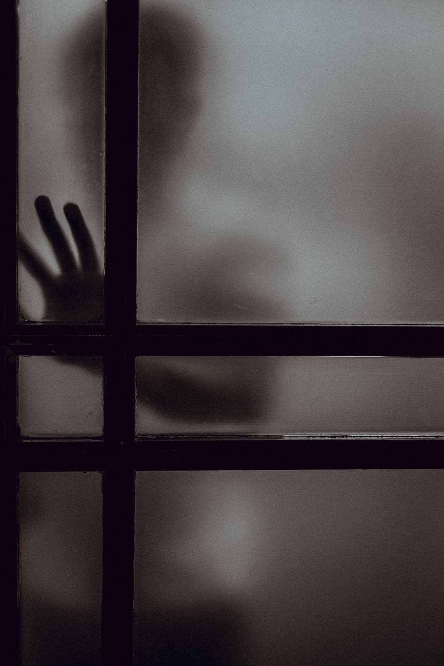dark, glass, window, shadow, silhouette, people, one person HD wallpaper