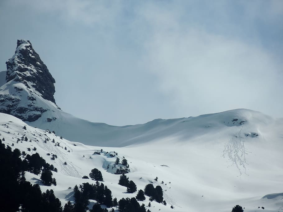 snow covered mountain, nature, outdoors, winter, ice, glacier HD wallpaper
