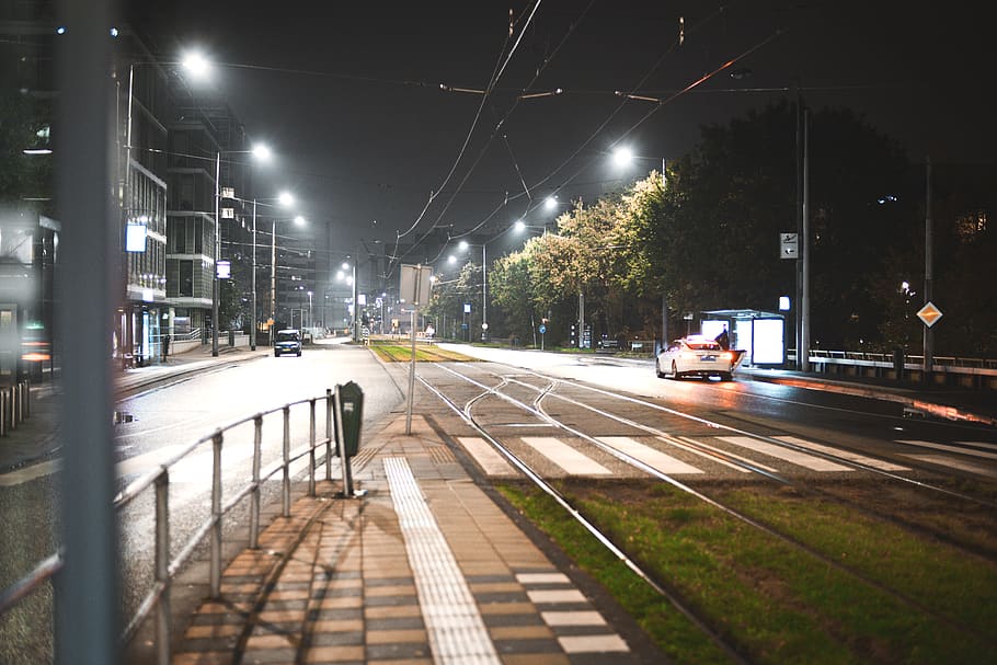 netherlands, amsterdam, transportation, night, architecture HD wallpaper
