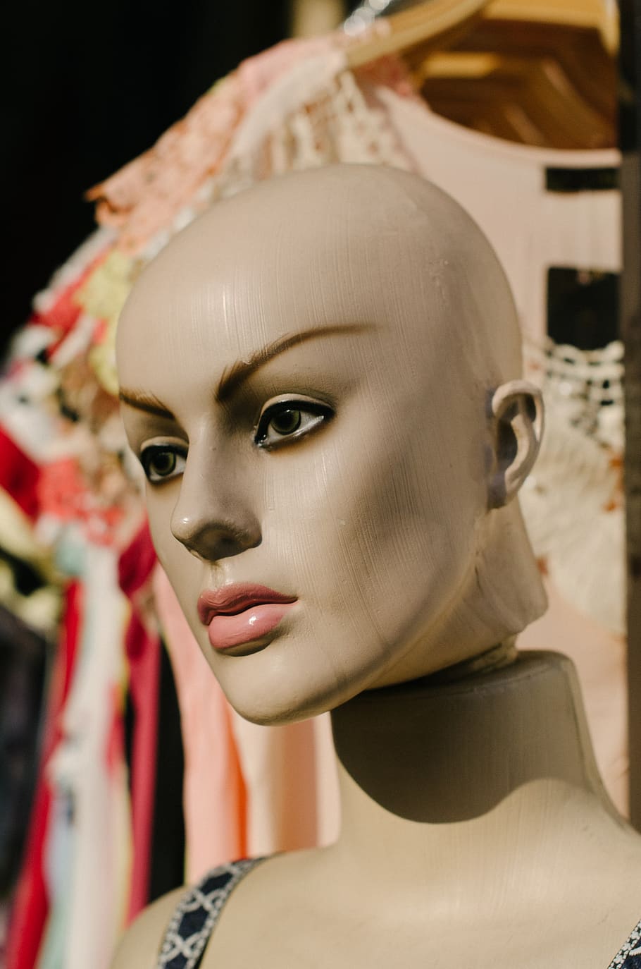 mannequin head, human representation, female likeness, indoors HD wallpaper
