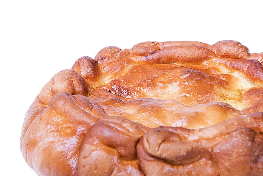 pie, close-up, top, whole, food, foil, isolated, photo, isolatedonwhite HD wallpaper
