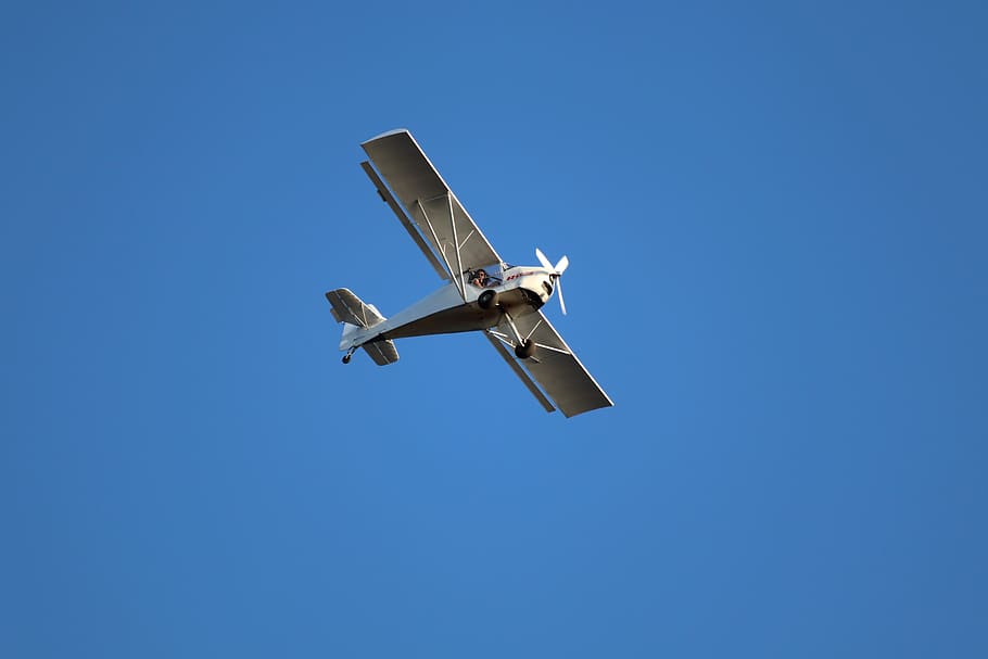 aircraft, flying, propeller, sky, aviation, propeller plane HD wallpaper