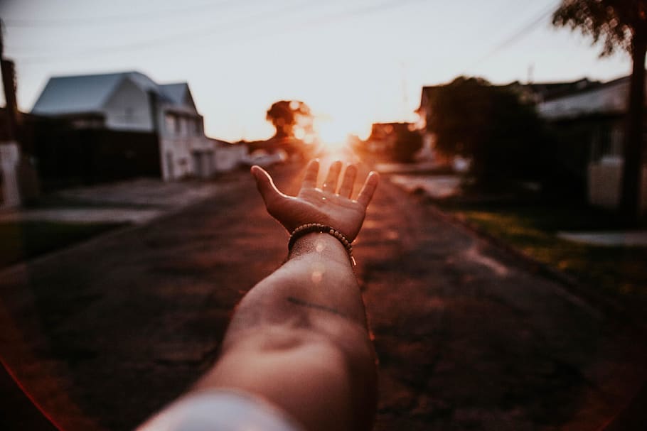 Person Reaching Out, hand, road, architecture, human body part HD wallpaper