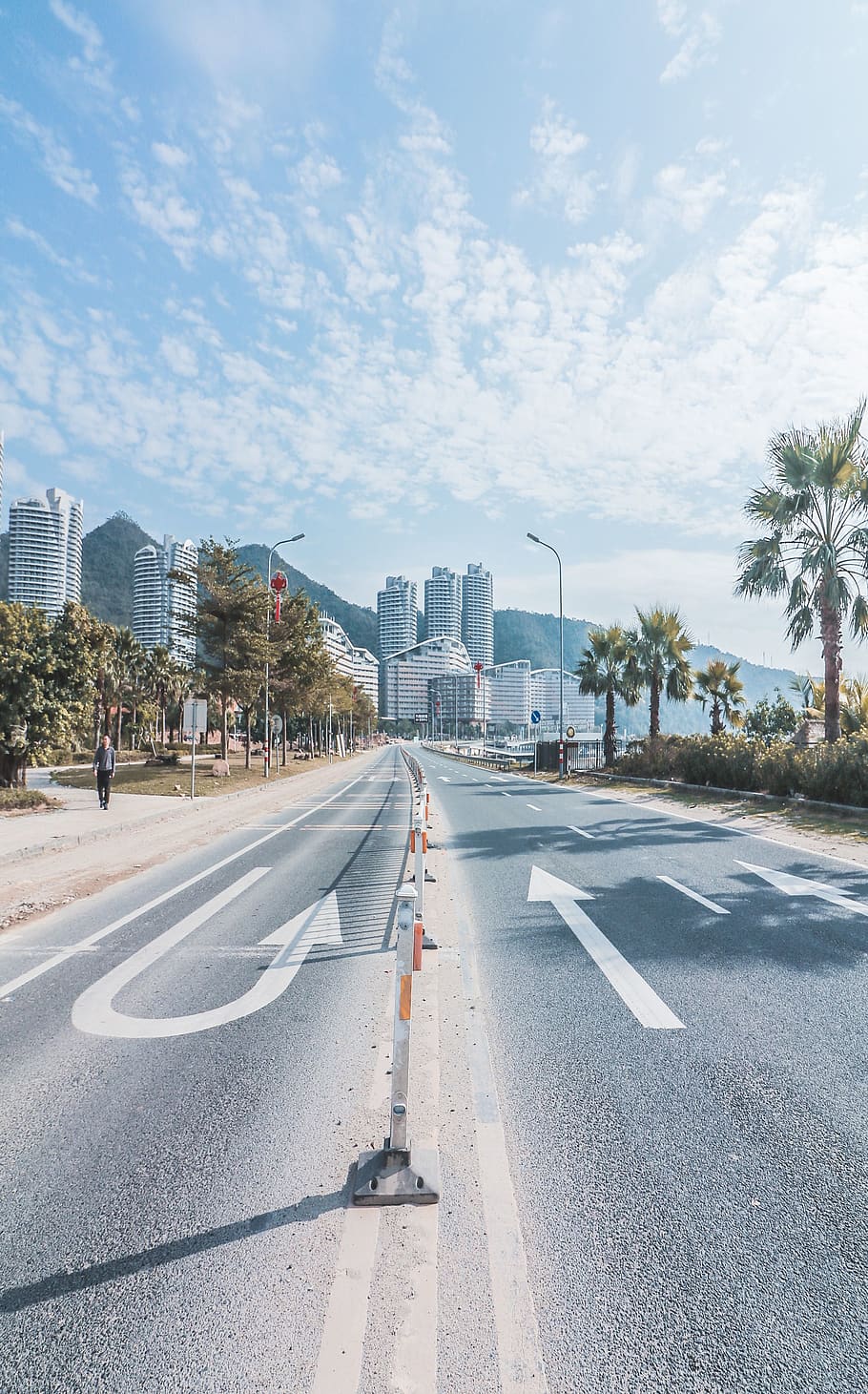 empty road way surrounded with trees at daytime, highway, person HD wallpaper