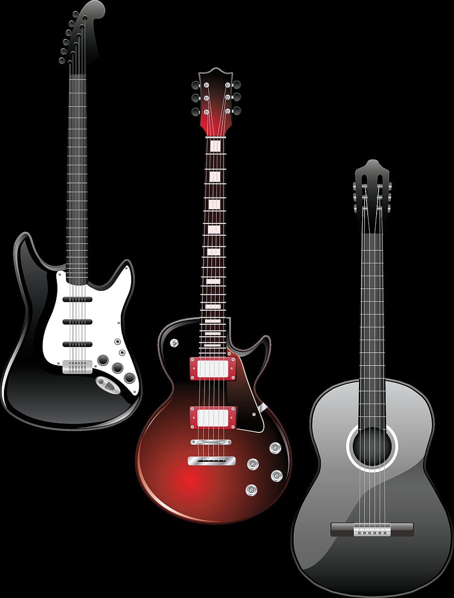 guitars, illustration, instrument, strings, graphic, graphical HD wallpaper