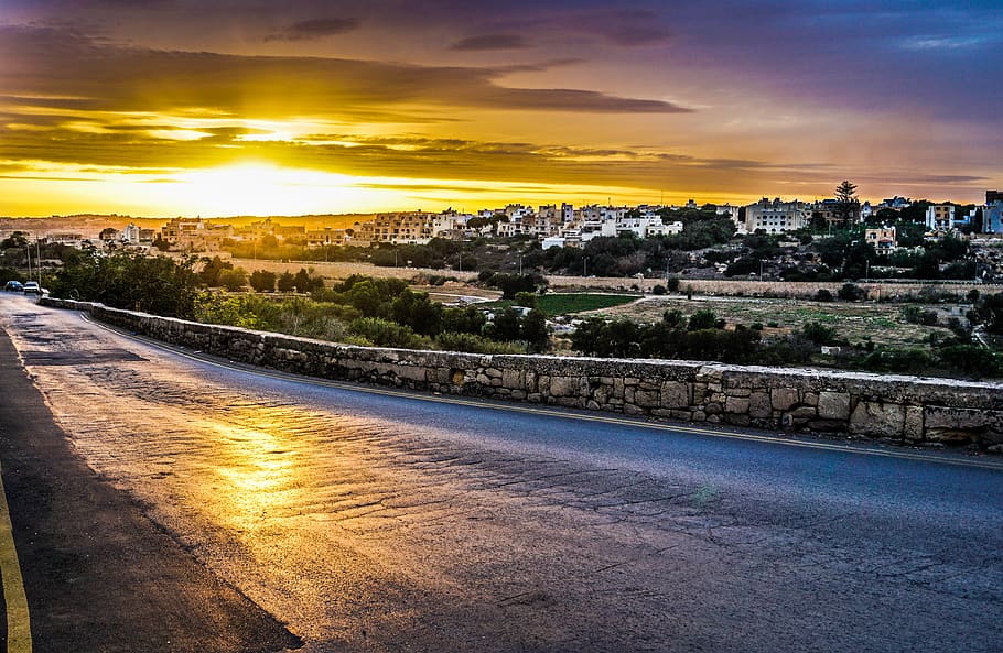 malta, mdina, street, sunset, architecture, cloud - sky, city HD wallpaper