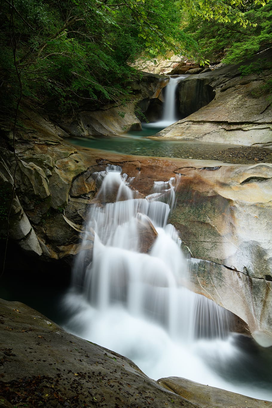 time lapse water falls, creek, stream, waterfall, river, outdoors HD wallpaper