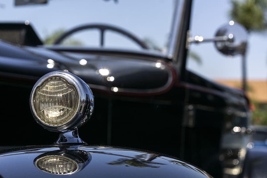 packard 8, convertible, 1930th, retro, details, classic, side signal HD wallpaper