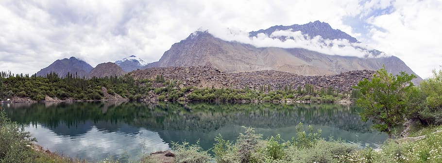 skardu, lake, mountains, range, gb, north, pakistan, nikon HD wallpaper