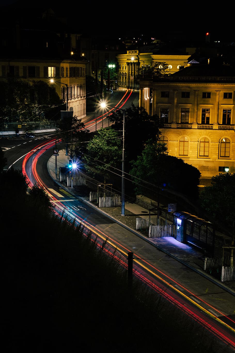 architecture, building, infrastructure, road, street, lights HD wallpaper