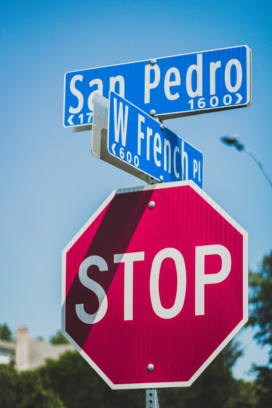 San Pedro Signage, clouds, daytime, directions, guidance, information HD wallpaper