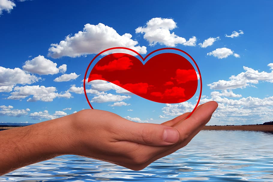 heart, hand, keep, float, valentine's day, love, relationship HD wallpaper