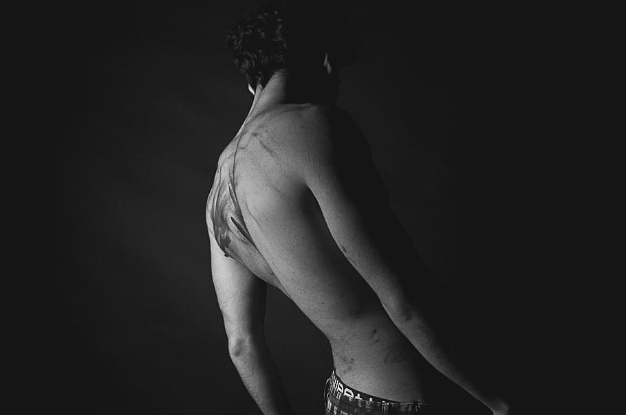 men's black shorts, one person, indoors, adult, standing, rear view HD wallpaper