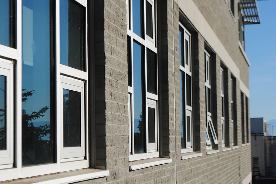 windows, building, architecture, city, glass, building exterior HD wallpaper