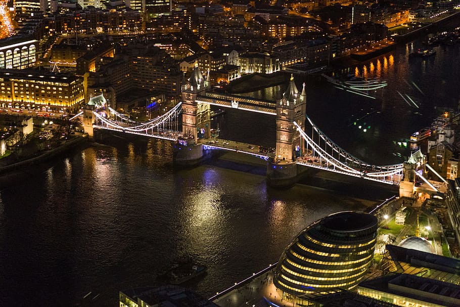 night, city, building, engineering, architecture, sea, water HD wallpaper