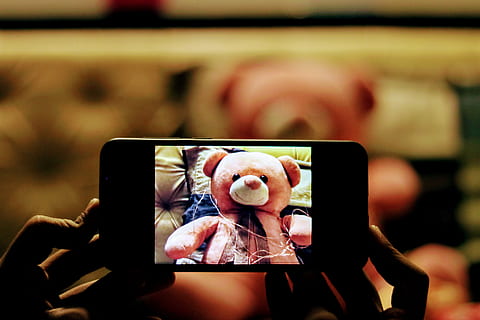 teddy bear, toy, electronics, phone, cell phone, mobile phone HD wallpaper