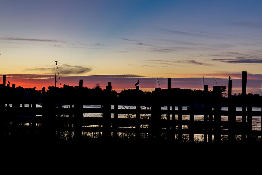 united states, ocracoke island, sky, sunset, water, cloud - sky, HD wallpaper