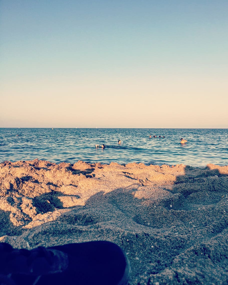 spain, alicante, sea, sky, water, horizon over water, beach HD wallpaper