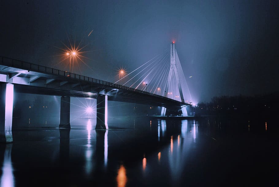 grey concrete bridge, building, warsaw, poland, urban, metropolis HD wallpaper
