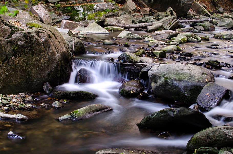 bulgaria, plovdiv, nature, waterfall, rock, flowing water, rock - object HD wallpaper