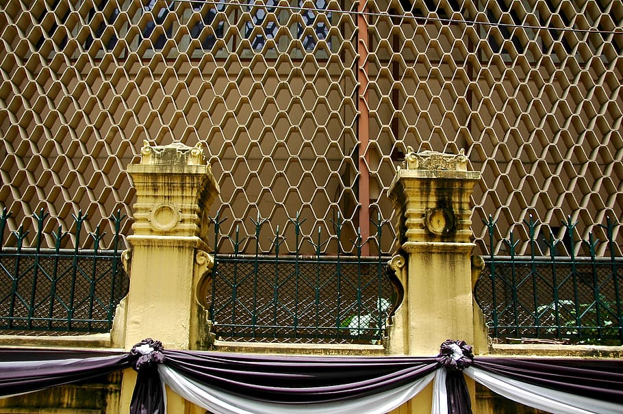 thailand, bangkok, fence, metal, chainlink fence, no people HD wallpaper