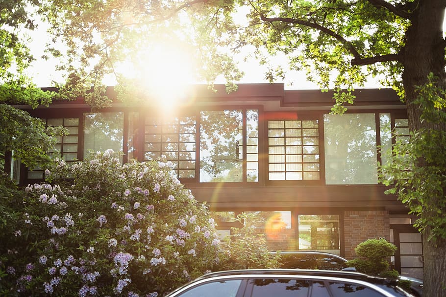 Brown House, architectural design, architecture, car, daylight HD wallpaper