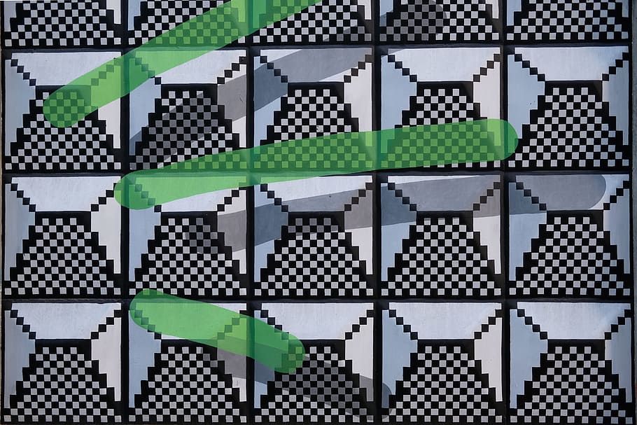 black, green, and black checked wallpaper, wallpapers hd, color HD wallpaper