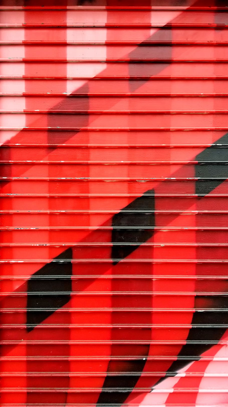 closed red roll-up door, pattern, striped, full frame, backgrounds HD wallpaper