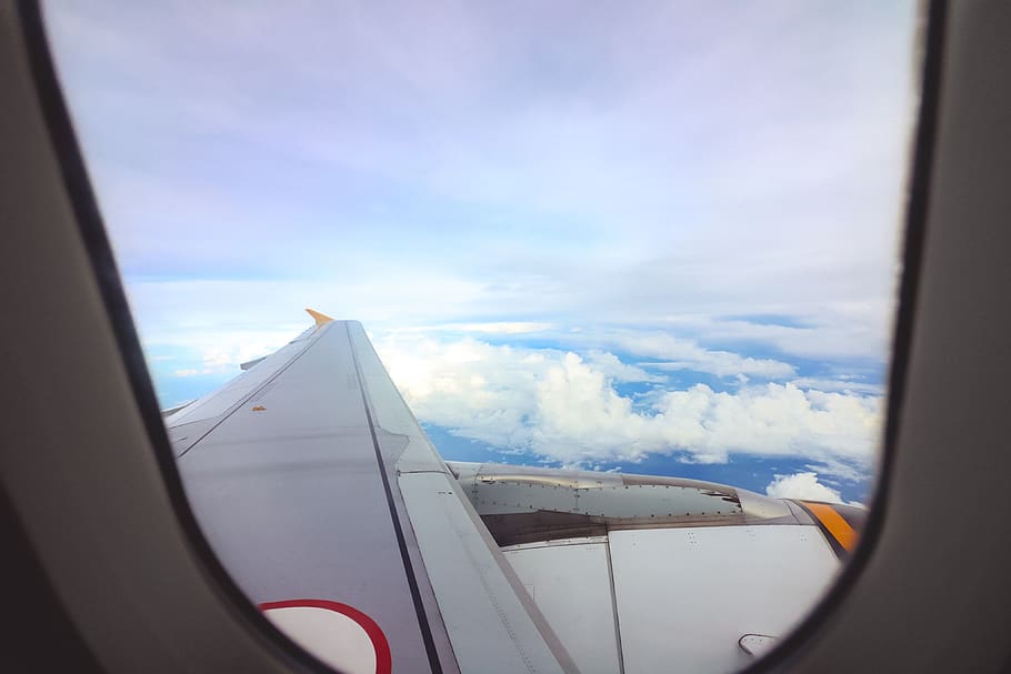airplane, sky, peace, wallpaper, nature, wings, window, wonder HD wallpaper