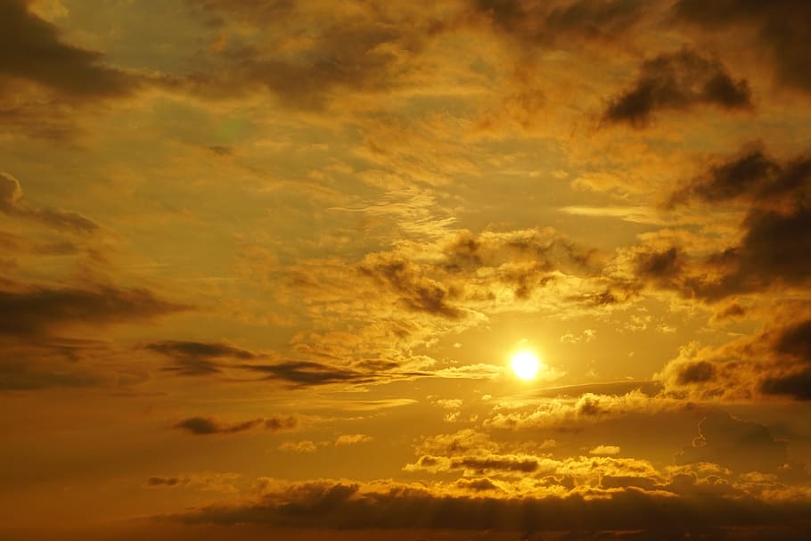 evening sky, sunset, dusk, cloud - sky, beauty in nature, scenics - nature HD wallpaper