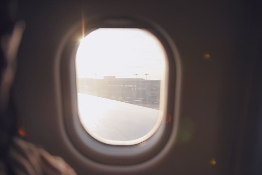 airplane, sunshine, window, transportation, mode of transportation HD wallpaper