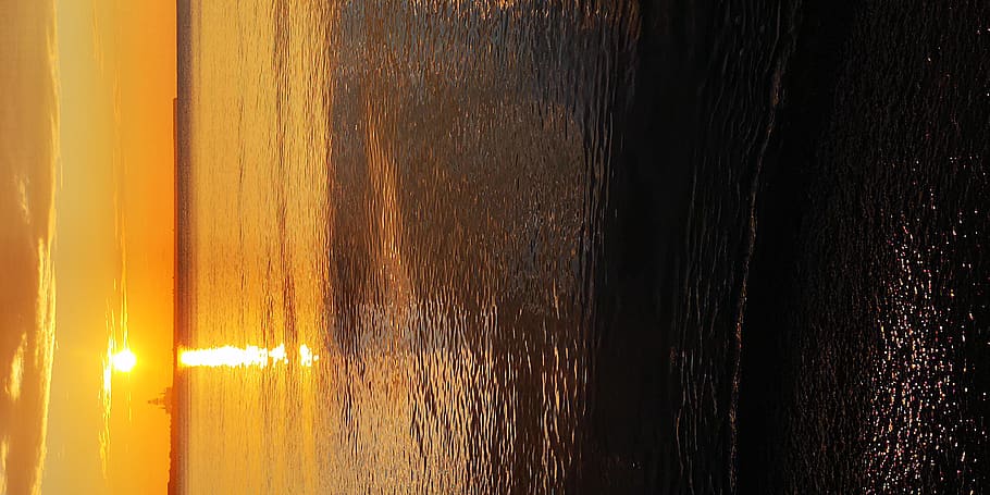romania, constanța, reflection, no people, sunset, water, wood - material HD wallpaper