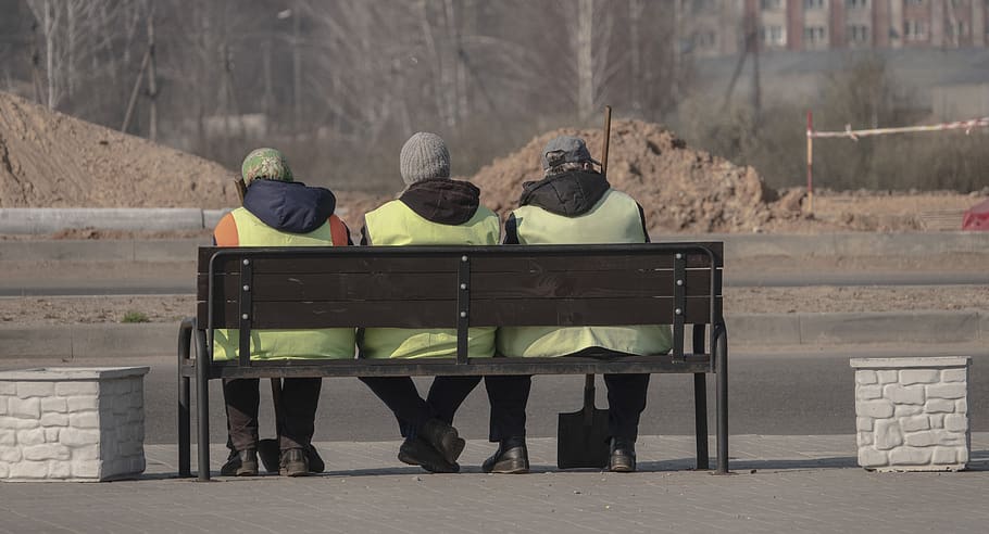 working, bench, vacation, break, people, real people, group of people HD wallpaper