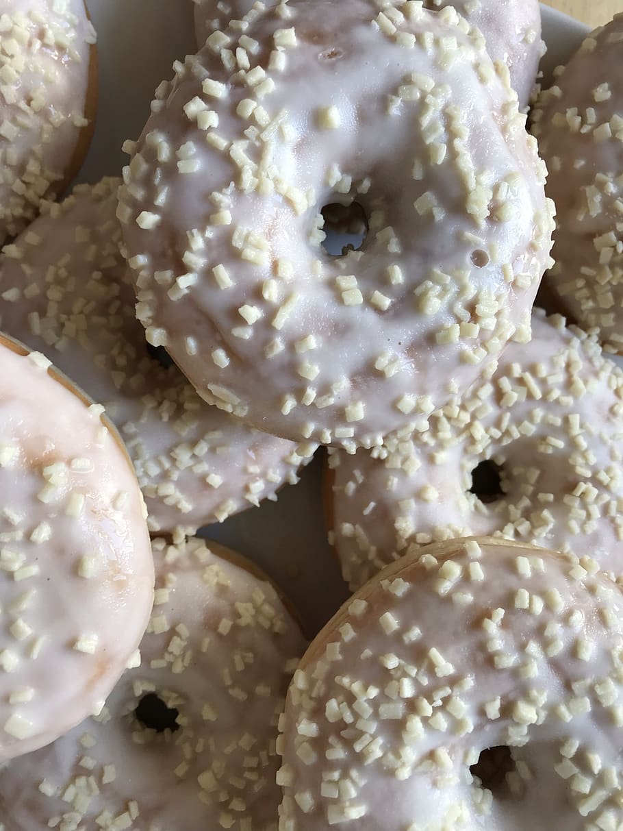 donut, white, chocolate, freshness, close-up, no people, food HD wallpaper