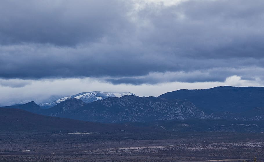 moutain, snow, landscape, clouds, weather, earth, mountain HD wallpaper