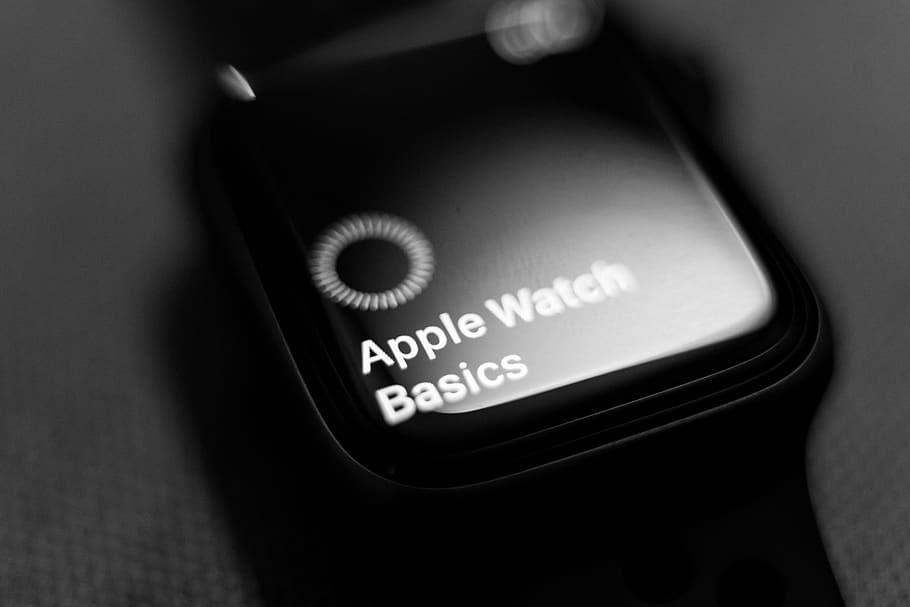 space gray Apple Watch, wearable, device, gadget, black and white HD wallpaper