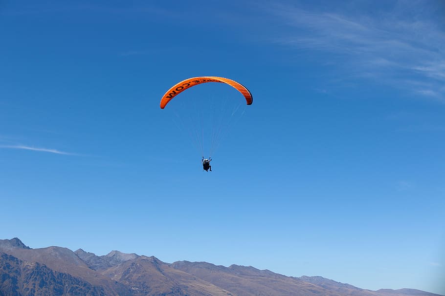 person paragliding during daytime, leisure activities, new zealand, HD wallpaper