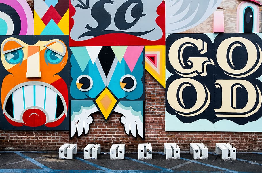 multicolored graffiti wall during daytime, multi colored, art and craft HD wallpaper