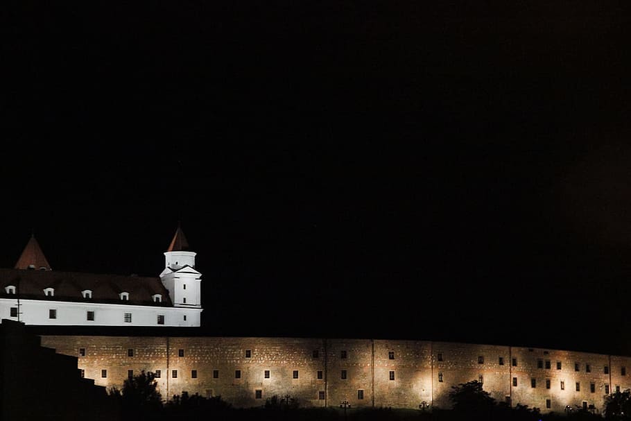 night, bratislava, outdoor, tower, slovakia, clear, town, national