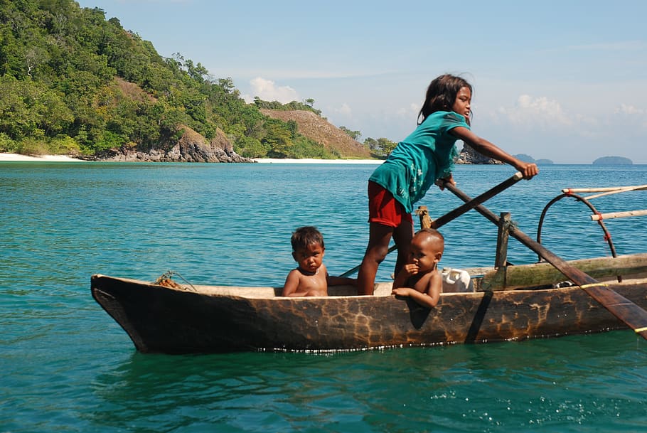 mergui archipelago, myanmar (burma), water, real people, men, HD wallpaper