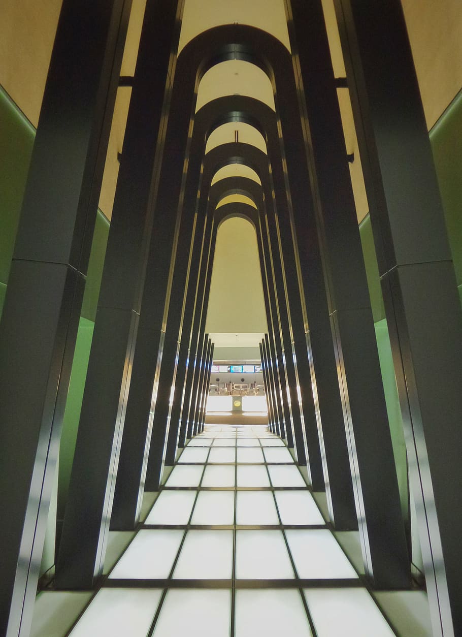 arch, architecture, futuristic, interior, hall, tokyo, japan HD wallpaper