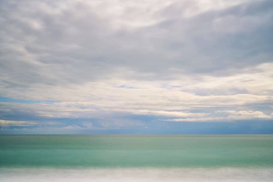 marine, landscape, clouds, ocean, water, tropical, calm, wave HD wallpaper