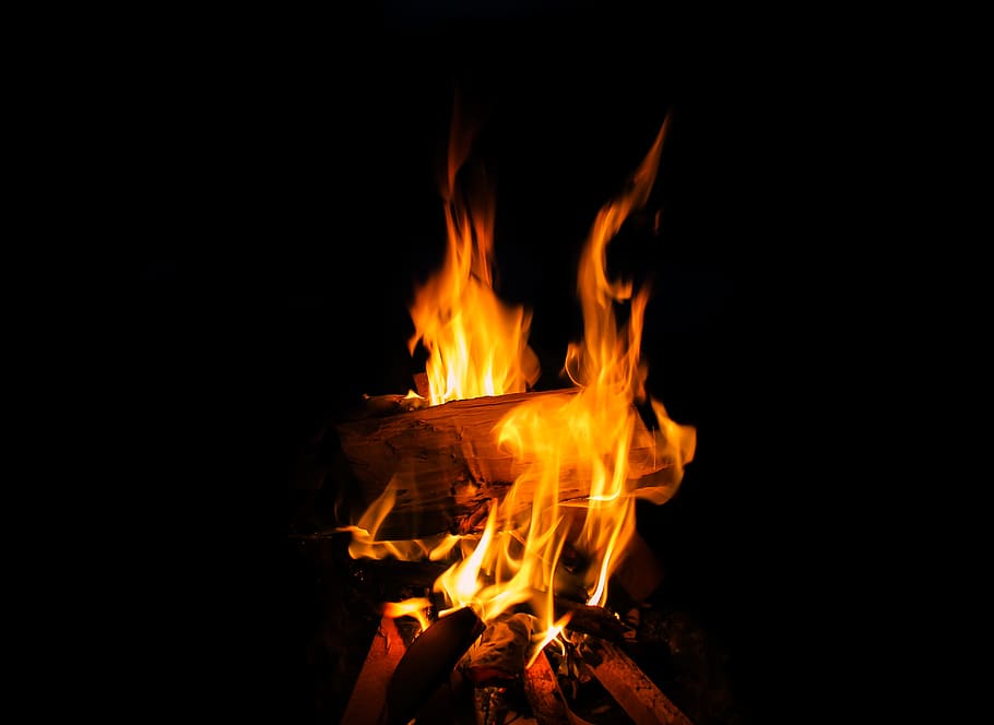 fire, flame, wood, charcoal, ash, smoke, heat, bonfire, campfire HD wallpaper