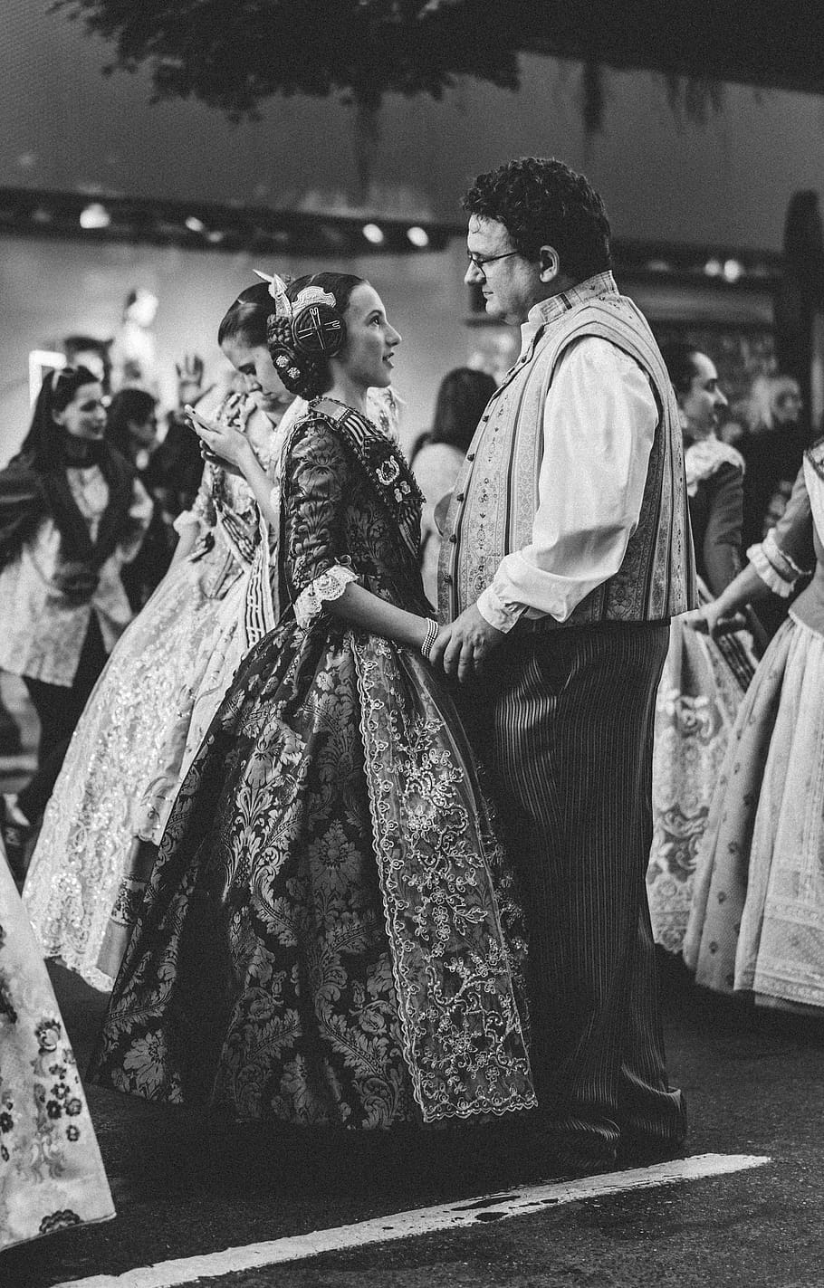couple dancing, apparel, clothing, person, human, female, fashion HD wallpaper