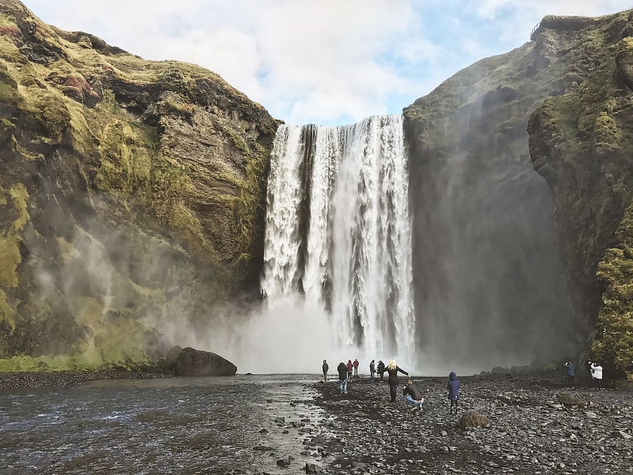 iceland, skógafoss, earth, explore, adventure, travel, waterfall HD wallpaper