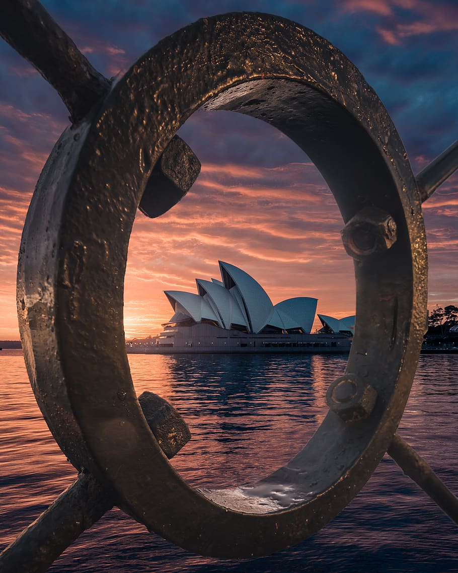Sydney Opera House, architecture, australia, dawn, ocean, sea HD wallpaper