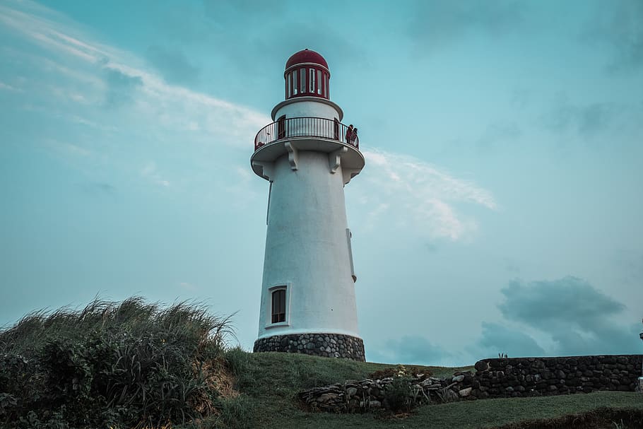white and red lighthouse, guidance, tower, architecture, sky HD wallpaper