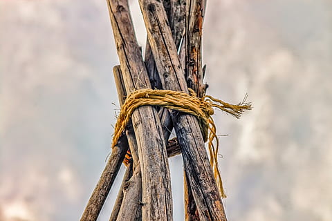 tipi, wood, bundle, connected, roof, architecture, tent, frame HD wallpaper