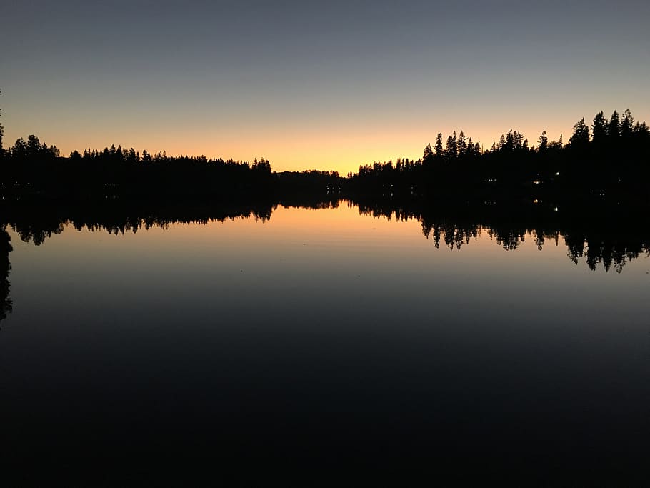 sunset, reflection, tranquility, sky, lake, tranquil scene HD wallpaper