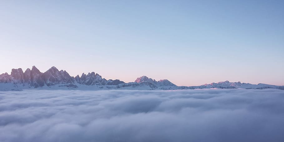 mountains during blue hour, plose, dolomiten, alp, italy, south tyrol HD wallpaper